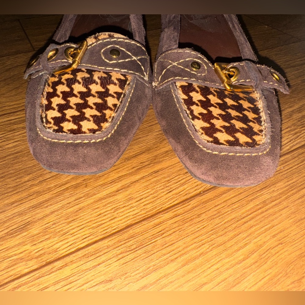 Talbots Two Tone Brown Suede and Calf Hair Loafer size 8 - Picture 7 of 9